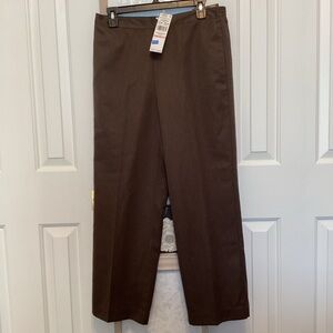 New With Tags Alfred Dunner Chocolate Brown size 10 pull on ladies pants